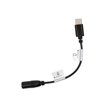 Audio Cable USB-C male straight - 3.5mm TRRS female straight - 4 1/2" straight adapter cable
