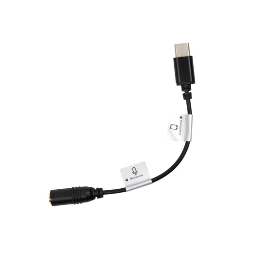 Audio Cable USB-C male straight - 3.5mm TRRS female straight - 4 1/2" straight adapter cable